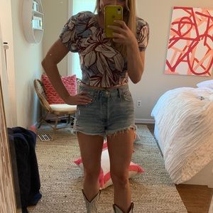 Nicholas floral print linen shirt